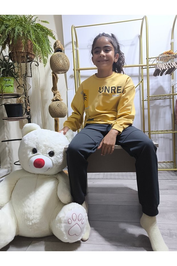 Boys Girls Kids Bottom Top Set Unisex Long Sleeve Tracksuit Casual Sport Stylish Modern Design Ribbed