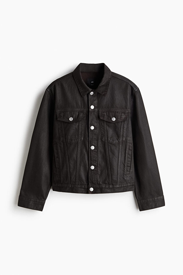 Kaplamalı Kot Ceket Loose Fit - 5