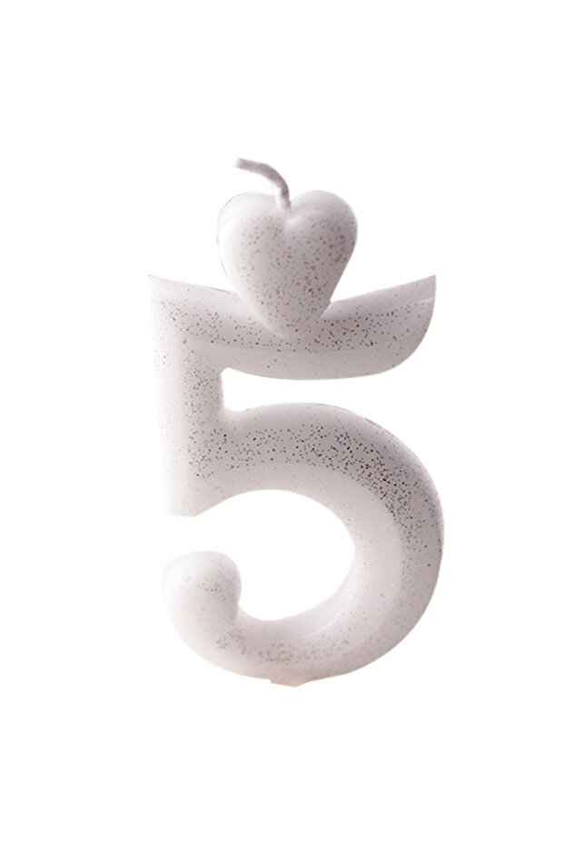 Silver candle number 5 - - 1
