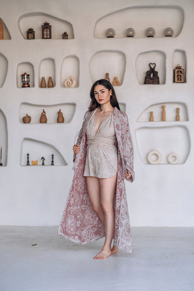 Çiçekli Kimono - 1