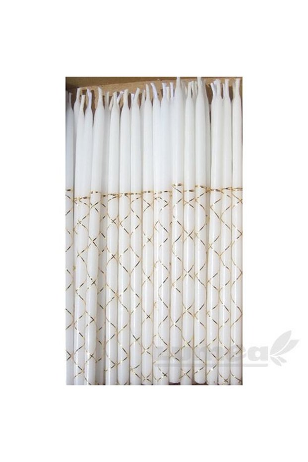 White candles with thread, 50 pcs. -