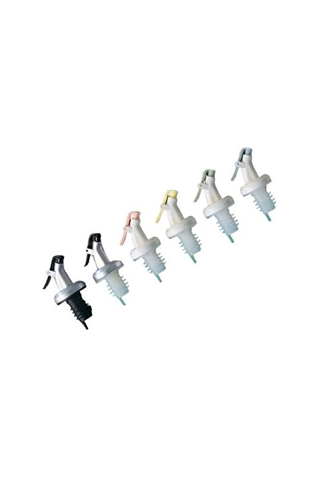 6-Pieces Oil Wine Vinegar Bottle Stopper Nozzle multicolour 3x2x8.1cm
