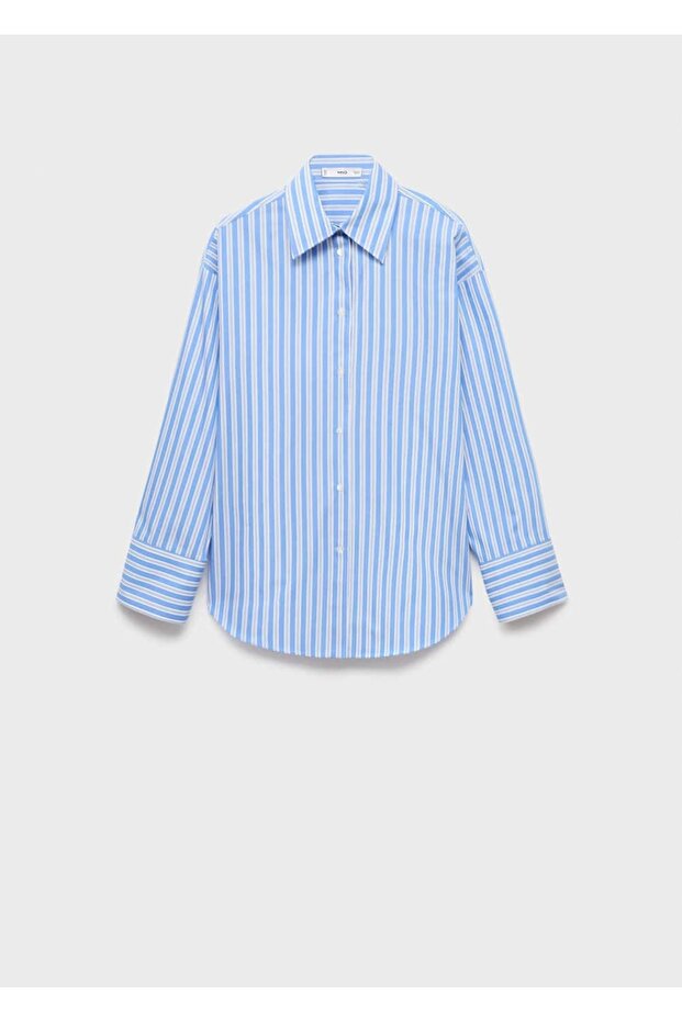 %100 pamuklu çizgili gömlek - 3