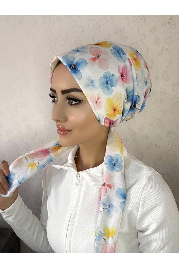Hb25 Patterned Back Tie Shawl Scarf