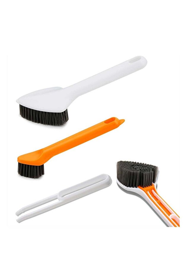 SYOSI 2 PCS 3-in-1 Multi-Function Cleaning Brush, 2 Brushes and 1 Tweezer, Triangular Head Design w - 1
