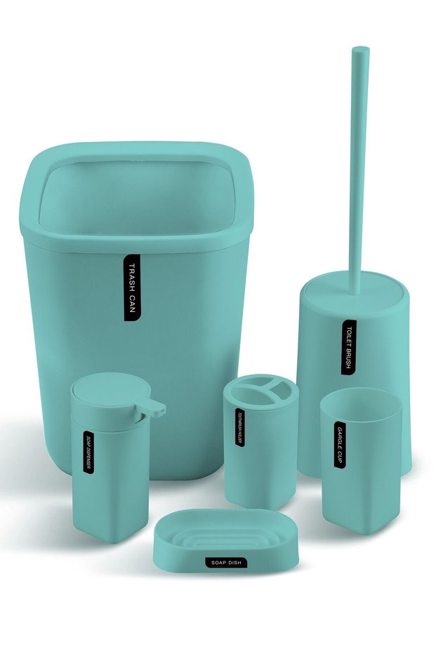 6-Piece Bathroom Accessories Set-Blue