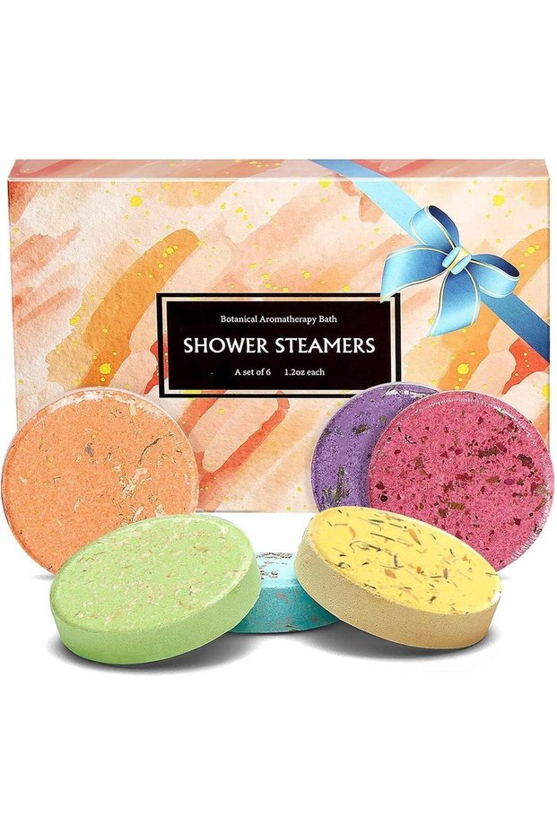 6 Pcs Aromatherapy Shower Steamers – Natural Bath Bombs for Home Spa & Stress Relief, Self-Care Gif