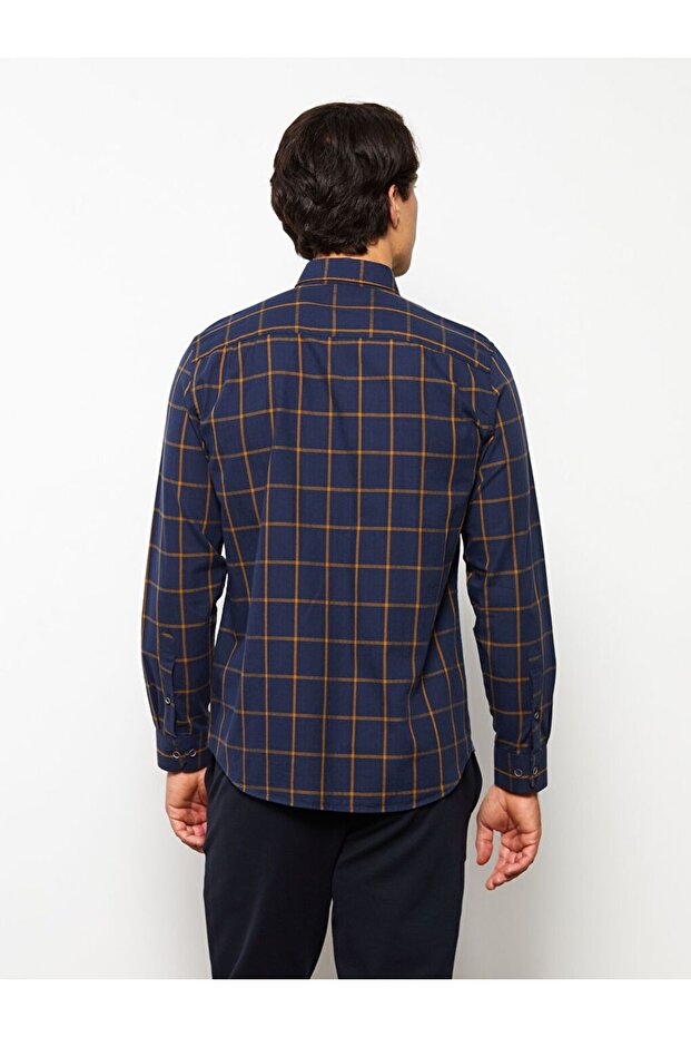 Regular Fit Uzun Kollu Ekose Erkek Gömlek - 6