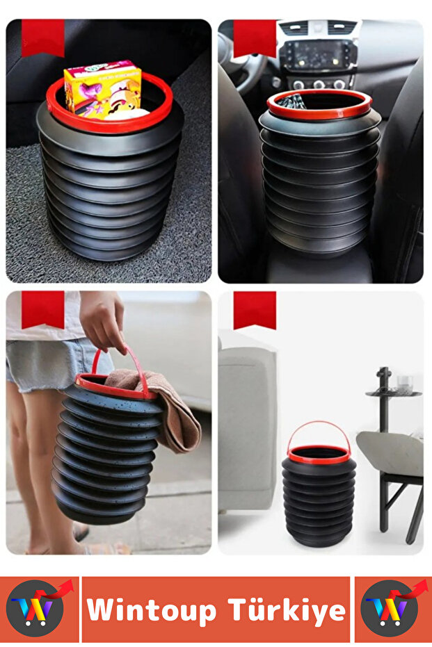 Durable Portable Camping Picnic Ice Bucket Auto Trash Can Multi-Purpose Bucket Without Lid with Carrying Strap - 2