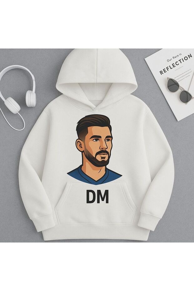 Dm Hoodie - Minimal Cartoon Portrait Hooded Sweatshirt | Unisex Casual Streetwear