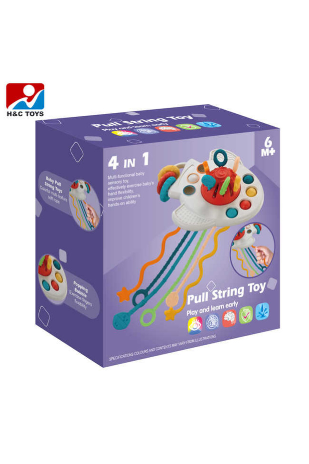 Multifunctional silicone toy with pull strings and bubbles - 4