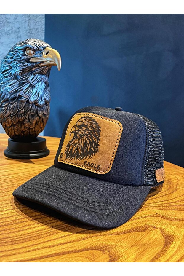 Hakiki Deri Patch Hayvan Figürlü Şapka - 1