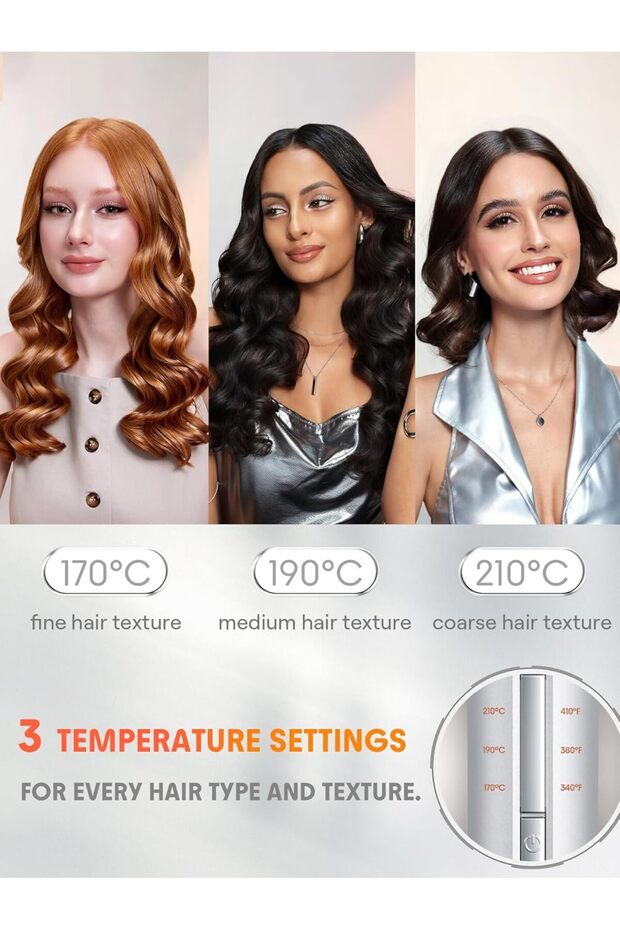 Automatic Curling Iron 1 inch with 3 Temperatures Fast Heating, 2-Way Rotation, Automatic Sh - 7