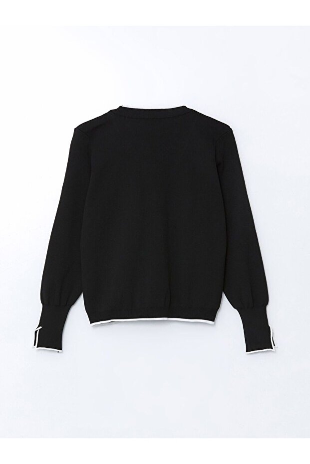 V Yaka Kadın Triko Hırka - 6