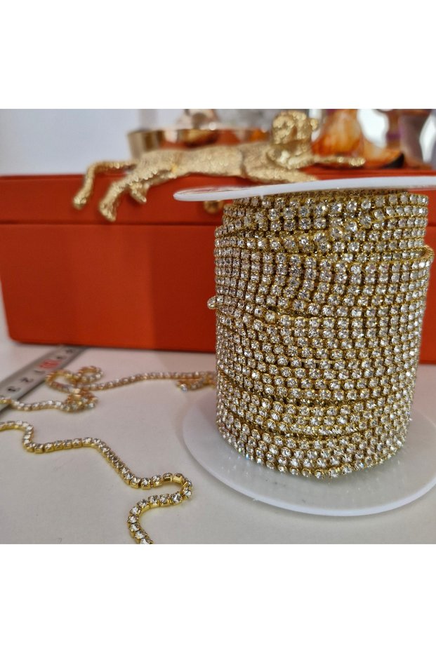 Gold stone strip, 1 package contains 3 meters