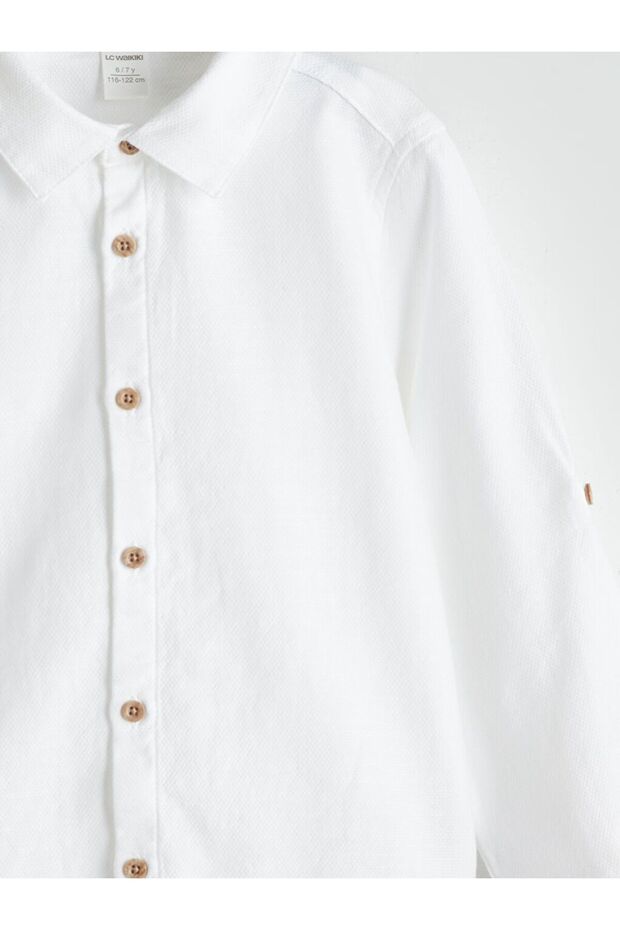 LCW Kids Basic Uzun Kollu Erkek Çocuk Gömlek - 3