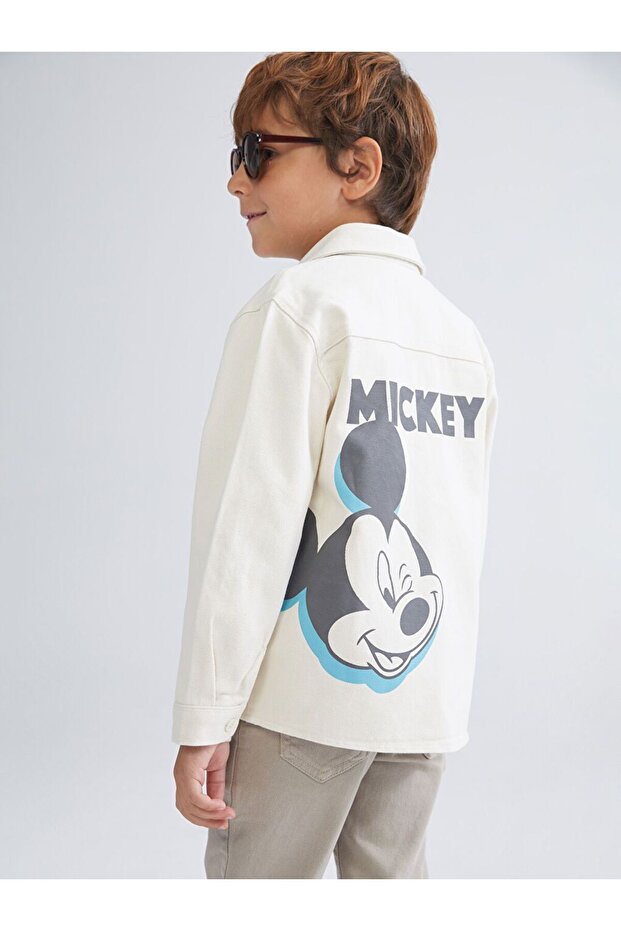 LCW Kids Mickey Mouse Baskılı Erkek Çocuk Gömlek - 1