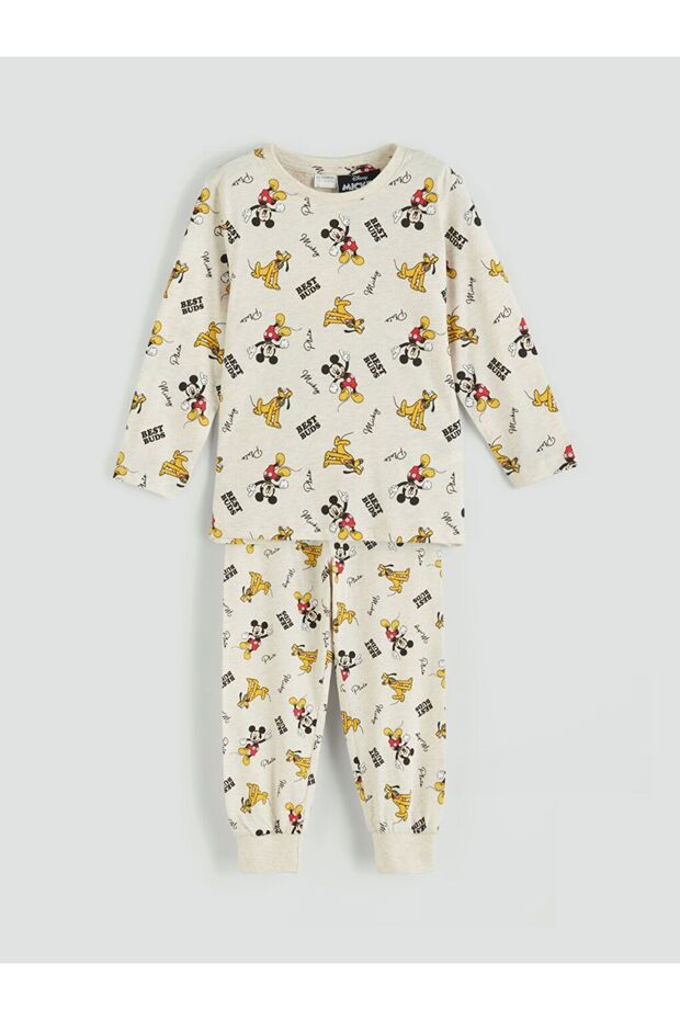 LCW Kids Mickey Mouse Baskılı Erkek Çocuk Pijama Takım - 1
