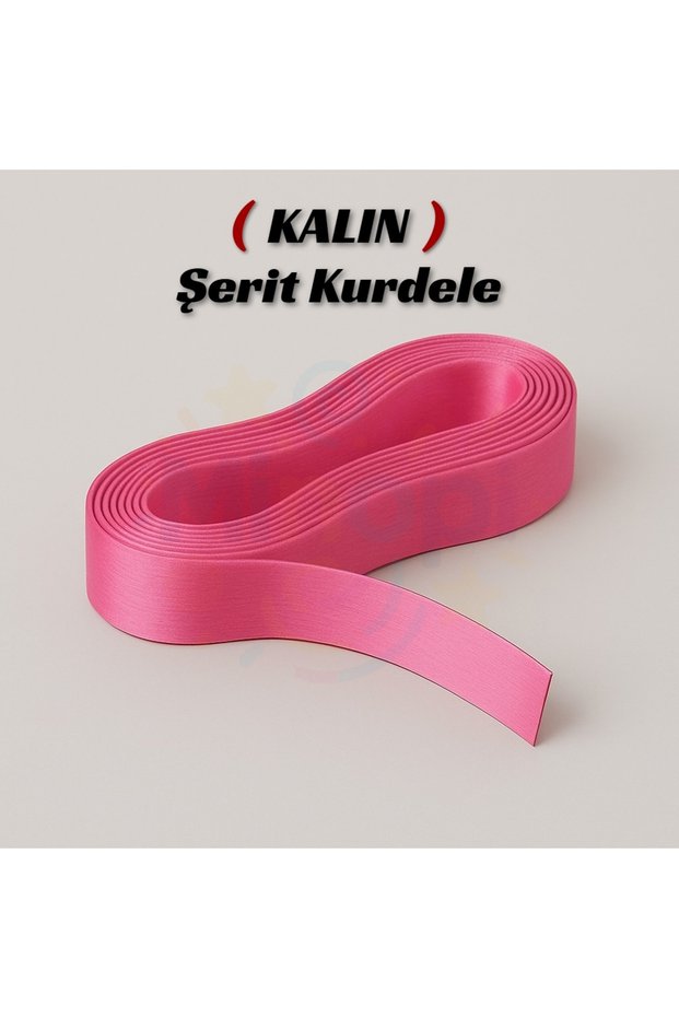 Pink Satin Ribbon 2 cm 10 Meters, Bohça Dowry Special Day Gift Decoration Ribbon