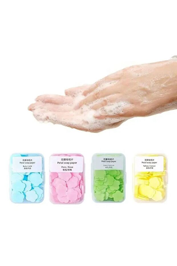 1 Pack 50 Sheets Melting Portable Mini Paper Soap Student Flower Hand Soap