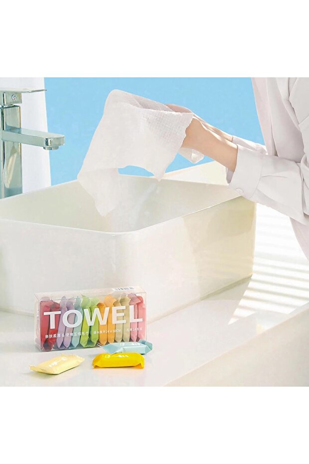 Compressed Towel Sheets Portable Lightweight Disposable Face Compressed Towel Absorbent Soft Wiping - 2