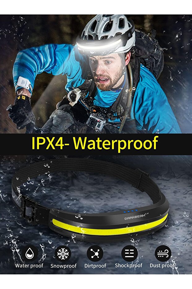 USB Rechargeable LED Headlamp COB 230¡ã Floodlight ¨C Hardhat Light Red Light Headlight Hands Free - 6