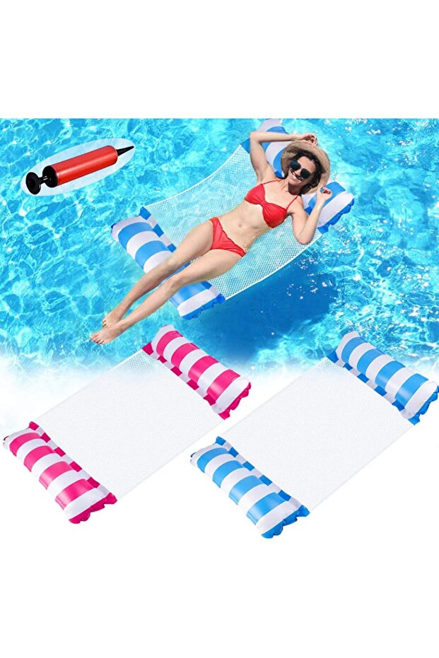 4 1 Inflatable Pool Float Set Multi Purpose Swimming Pool Lounger Chair Drifter Exercise Saddle - 1