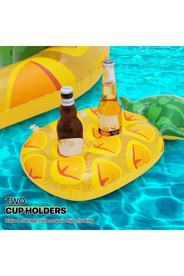 Inflatable Pool Float Giant Inflatable Pineapple Pool Float Cup Holder Large Water Inflatable Raft - 4