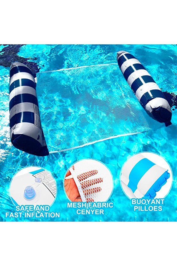 Inflatable Pool Float 1 Pack Meegoo Inflatable Water Hammock Adults Portable Water Hammock Bottom - 5