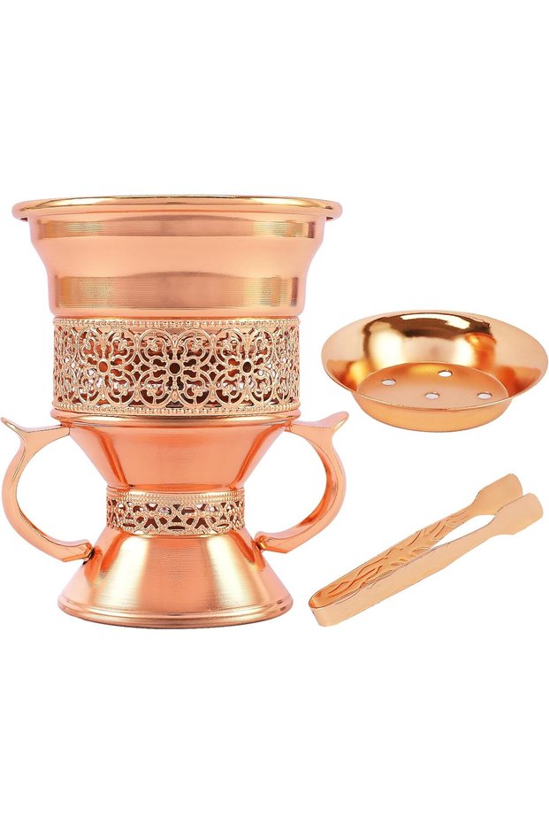 HOCUROAY Metal Frankincense Resin Incense Burner, Incense Censer, Portable Bakhoor Burner, Charcoal