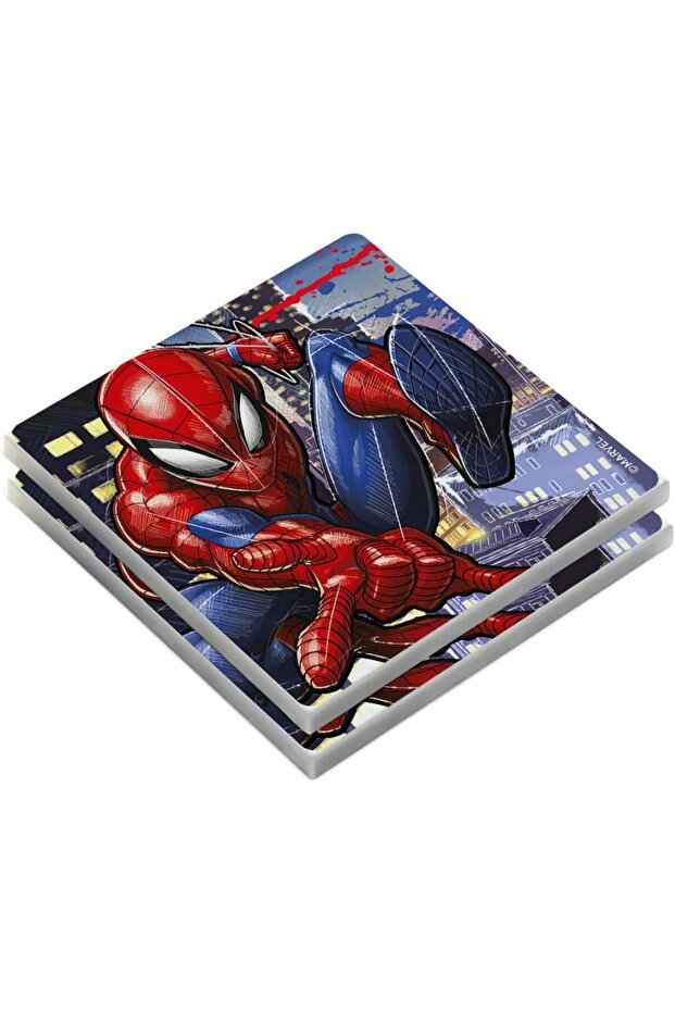Marvel Coaster Set – Glazed Ceramic Drink Coasters Featuring SpiderMan & Avengers
