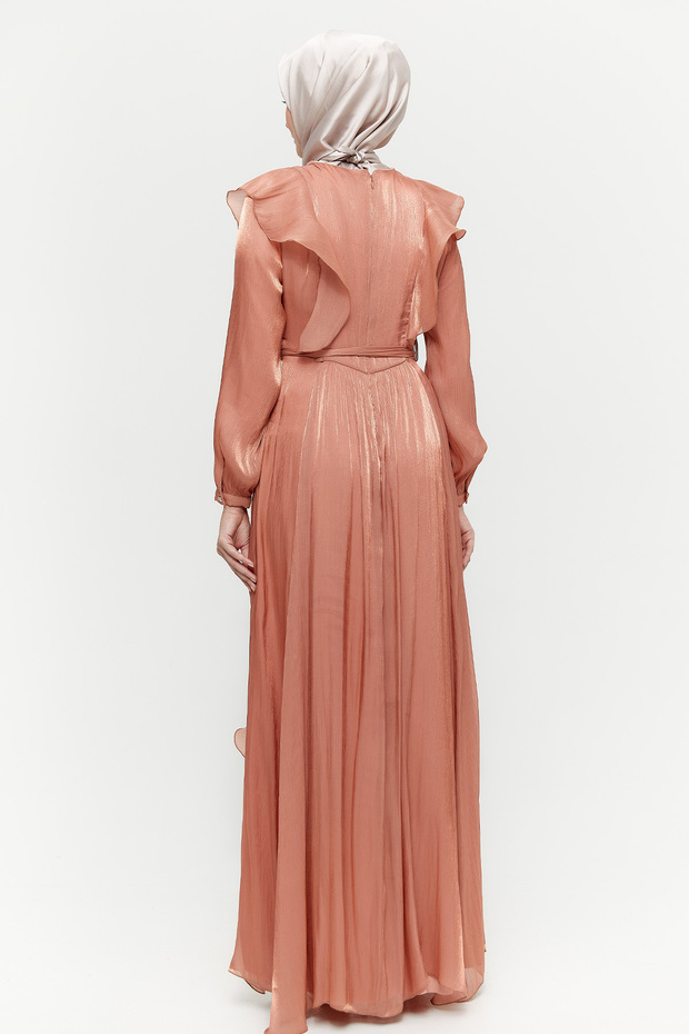 Volan Detaylı Elbise - 6