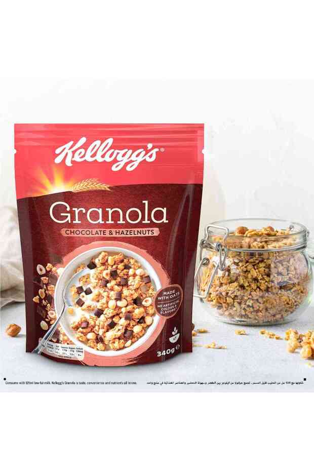 Granola Chocolate & Hazelnuts Value Pack 340 gCrunchy Oat Cereal with Nuts and Cocoa