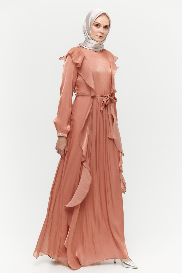 Volan Detaylı Elbise - 2