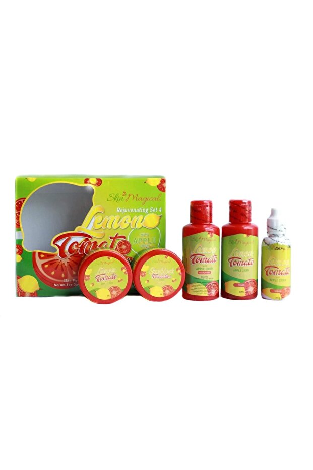 Skin Rejuvenating Set 4 - Lemon Tomato Facial Set with Apple Cider