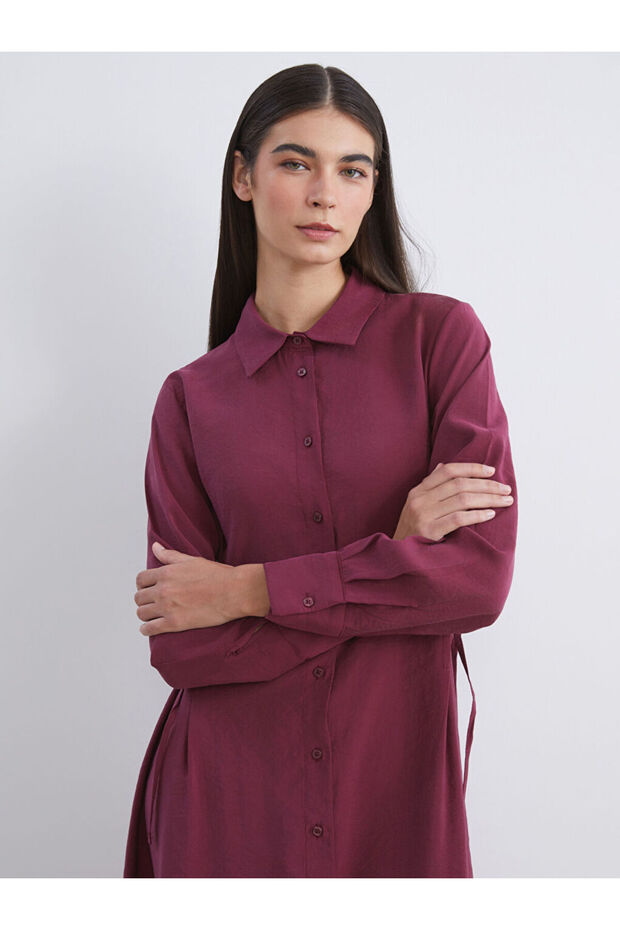 Stilinizi Bize Bırakın | Modal Karışımlı Gömlek Elbise - 3