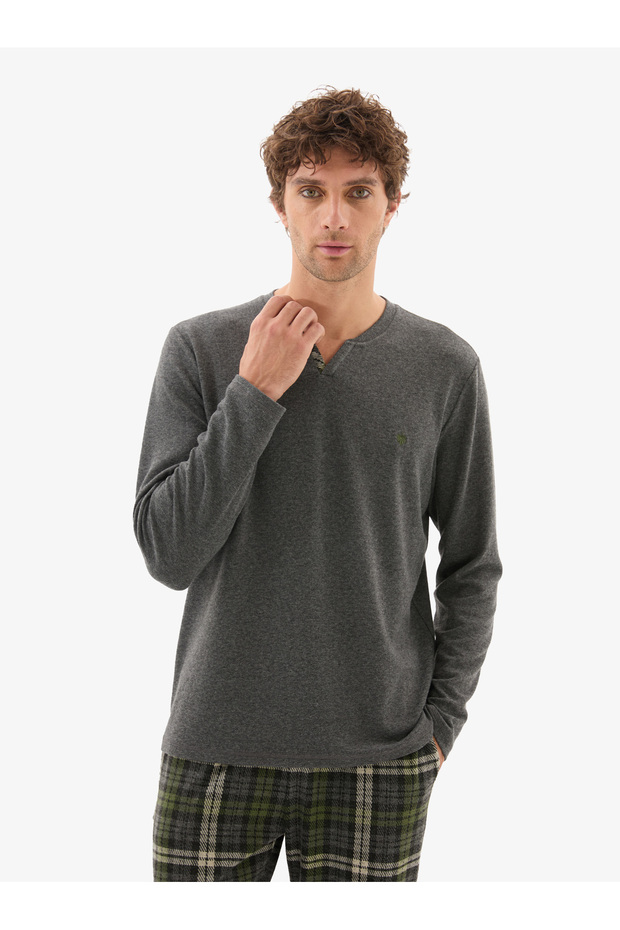 Men's Thermal Pajama Set 40803 - Anthracite