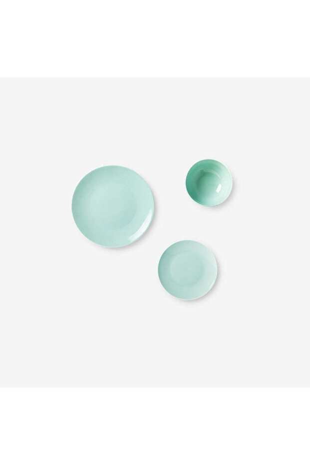 6'lı Yeşil Seramik Tabak Seti - 3