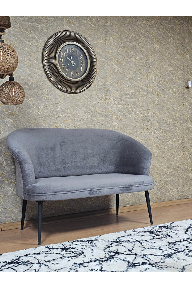 İkili TEDDY Siyah Boyalı Sivriltme Ayak Çay Seti Koltuk İkili Berjer , Balkon, Salon, Ofis - 2