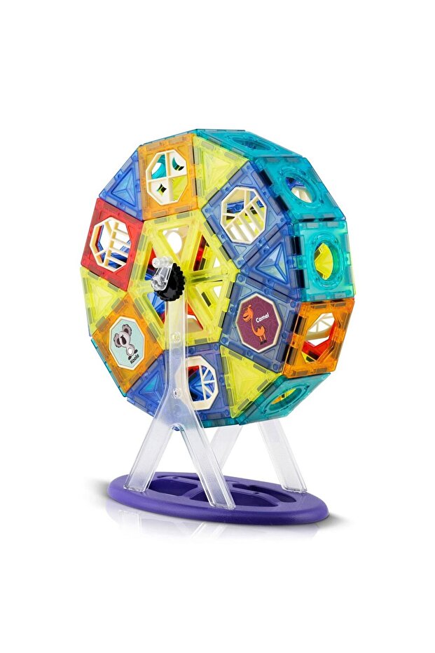 Building set with magnetic pieces, stimulates creativity and imagination, in the shape of a carousel... - 1