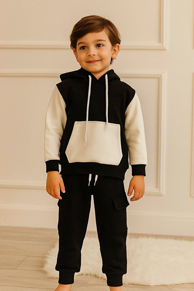 Unisex 3-Thread Ribbed Children's Tracksuit Set | 3-9 Years Old I School - Kindergarten - Park I Soft Cotton
