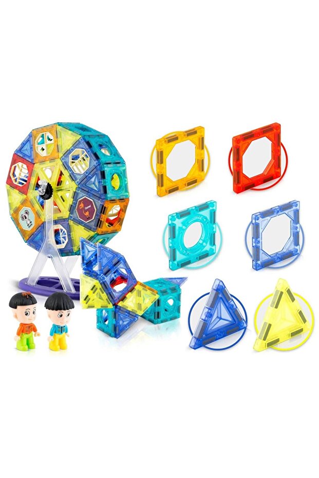 Building set with magnetic pieces, stimulates creativity and imagination, in the shape of a carousel... - 9