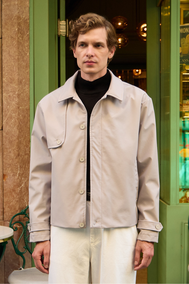 Men's Regular Fit Jacket Stone - 6