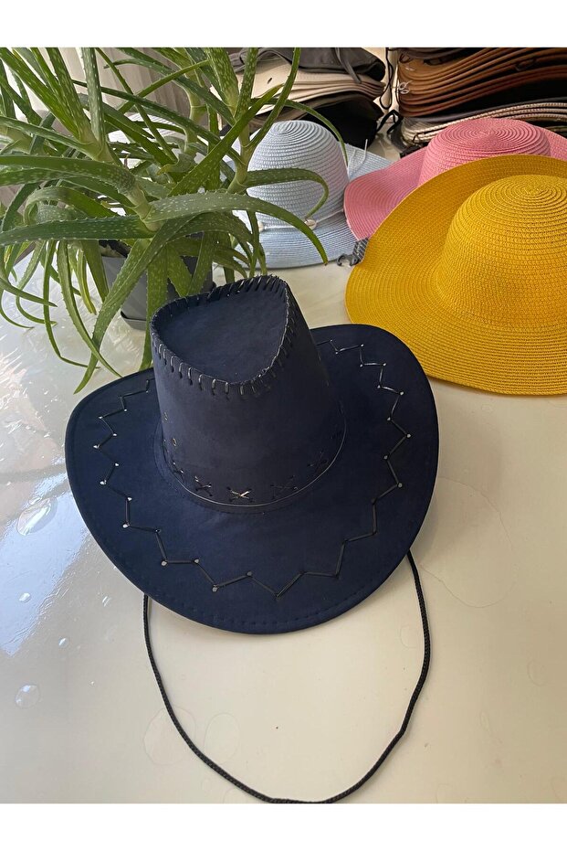 قبعة كوبويو باللون الأزرق - 1