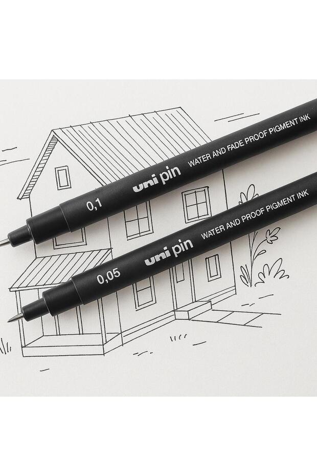Uni-Pin Technical Drawing Pencil 0.03-0.05-0.1-0.2-0.3-0.4-0.5-0.6-0.7-0.8-Chisel 3.0 (Total 11 Pieces) - 5