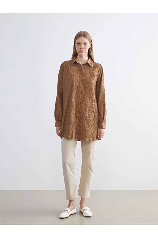 LCWAIKIKI Classic Dokulu Kadın Gömlek Tunik (W5) - 2