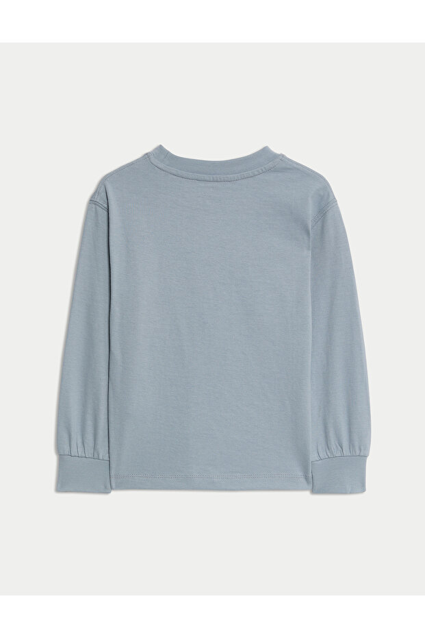 Saf Pamuklu Uzun Kollu Tişört (2–8 Yaş) - 2