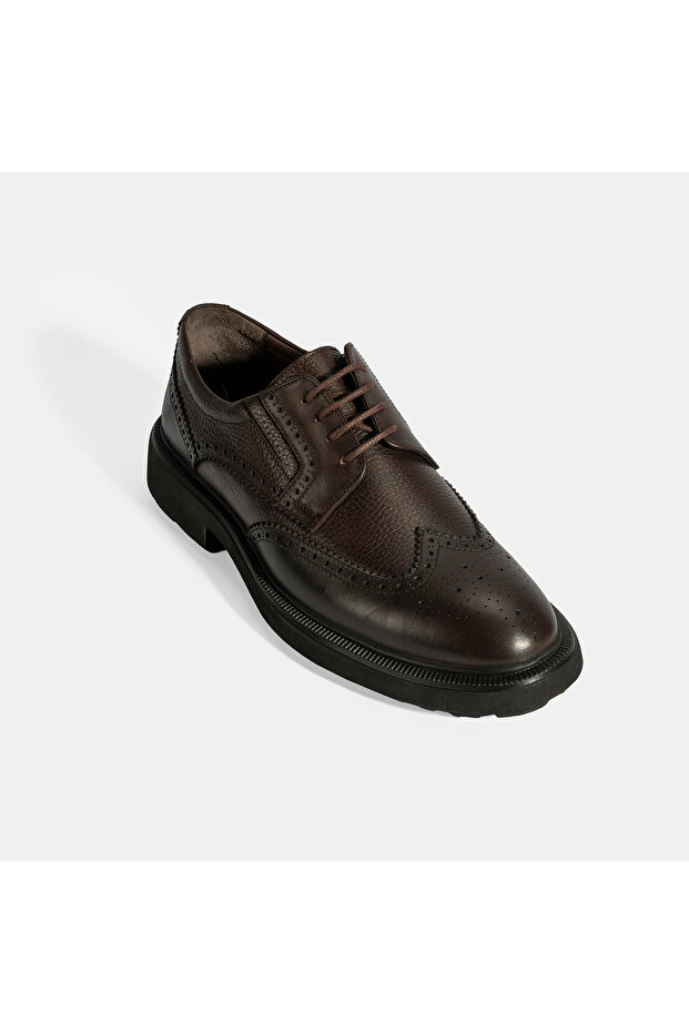 Erkek Kahve Bağcıklı Klasik Ayakkabı - 5