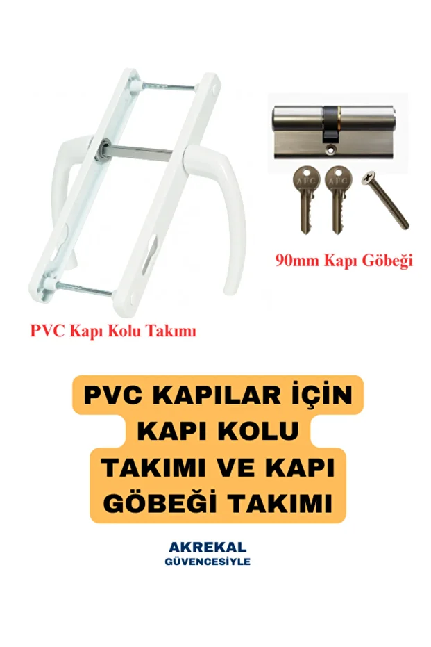 Pvc Pimapen Kapı Kolu Takımı ve 90 mm Kapı Barel Kilit Göbeği Takımı - 1