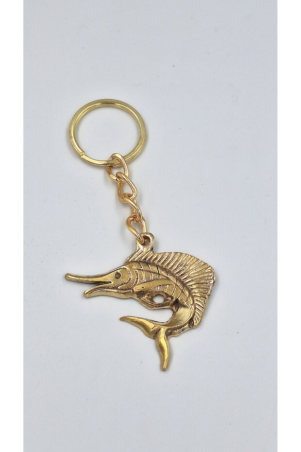 Brass Swordfish Keychain